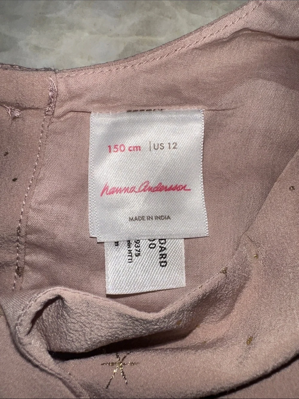 Hanna Andersson Light Pink Star-Print Pleated Party Dress